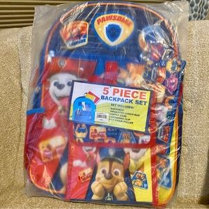 NWT Paw Patrol 5-Piece Backpack Set